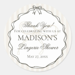 Adesivo Redondo Lingerie Preta Favor para Despedida de Solteira co