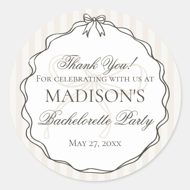 Adesivo Redondo Lingerie Preta para Chuveiro Favor de Despedida de (Frente)