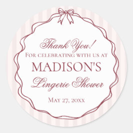 Adesivo Redondo Lingerie Vermelha Borgonha Festa de Despedida de S