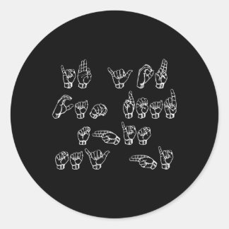 Adesivo Redondo Língua de sinais americana se você pode ler isso d