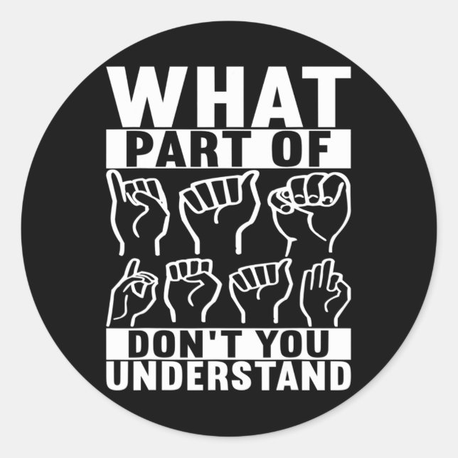 Adesivo Redondo Língua de Sinais Americana Sensibilização Surda 7 (Frente)