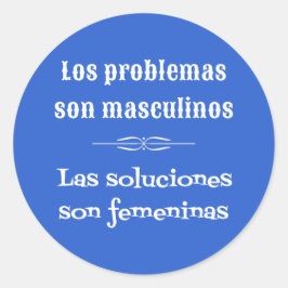 Adesivo Redondo Língua espanhola aprendendo gramática citar o azul