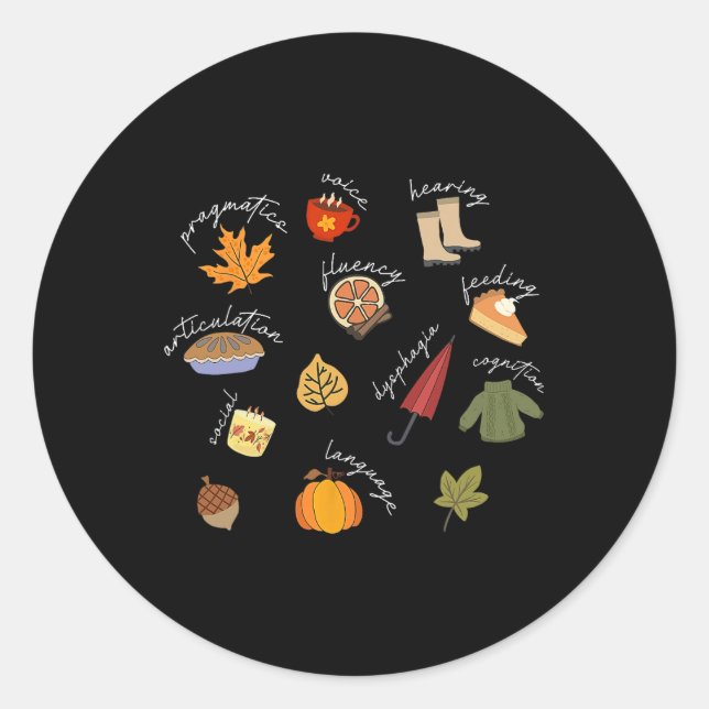 Adesivo Redondo Língua falante Patologista de fala Terapia de fala (Frente)