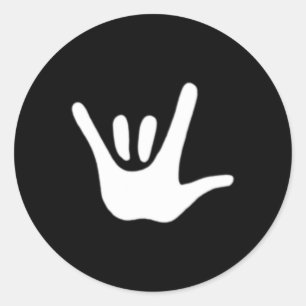 Adesivo Redondo Linguagem de Sinais Ama Asl Deficientes Auditivos