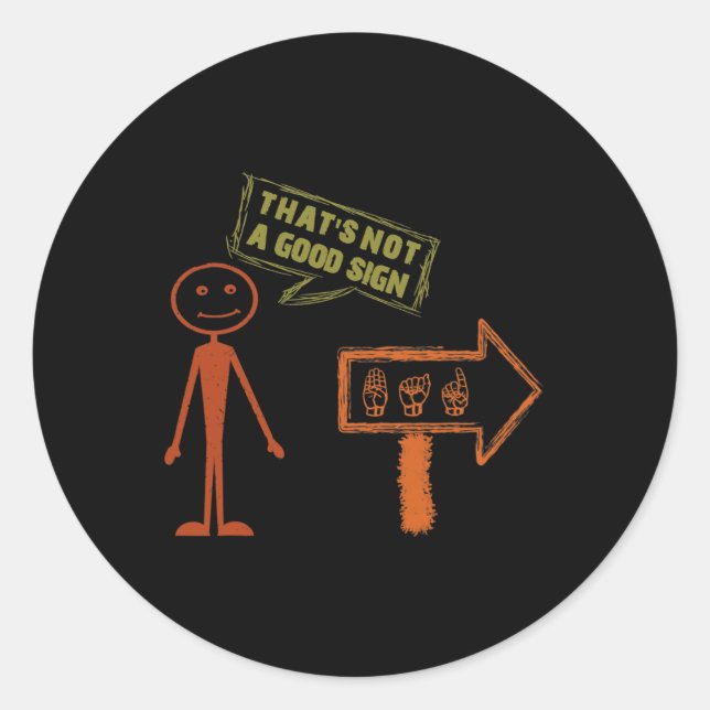 Adesivo Redondo Linguagem de Sinais ASL American Fala Consciência  (Frente)