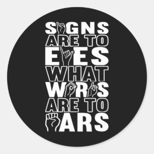 Adesivo Redondo linguagem de sinais de consciência Linguagem de si