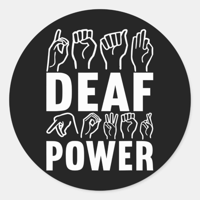 Adesivo Redondo linguagem de sinais de consciência Linguagem de si (Frente)