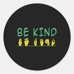 Adesivo Redondo Linguagem de Sinal de Asl Anti-bullying