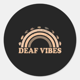 Adesivo Redondo Linguagem de Sinal de Mão ASL gesto de mãos surdas