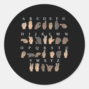 Adesivo Redondo Linguagem de Sinal de Mão Sinal SLA Reconhecimento