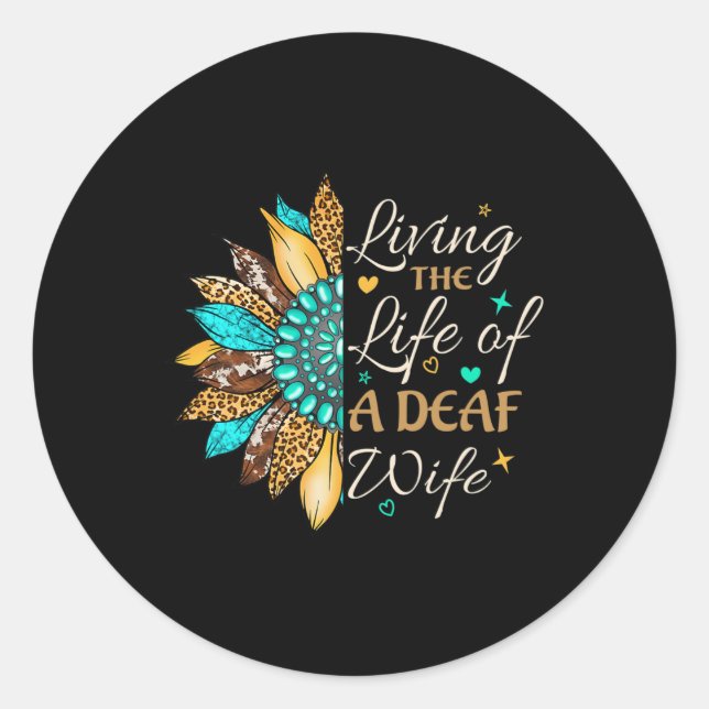 Adesivo Redondo Linguagem gestual vivendo a vida de um surdo orgul (Frente)