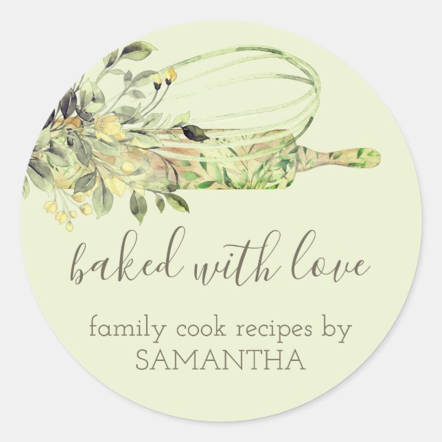 Adesivo Redondo Linguagem russa verde uísque uísque chef Bakery (Frente)