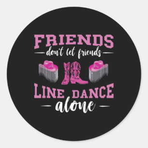 Adesivo Redondo Linha Amigos da Dança da Linha da Dança Boot Hat L