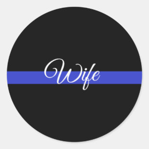 Adesivo Redondo Linha Azul Fino: Esposa da Polícia
