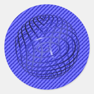 Adesivo Redondo Linha Azul Fino One-of-a-Kind
