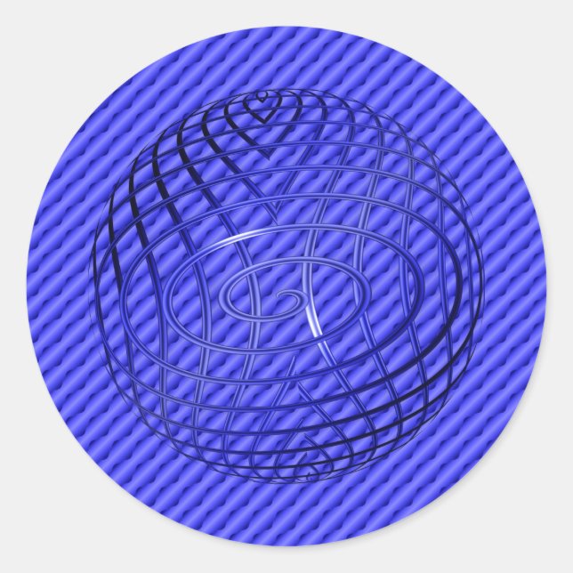 Adesivo Redondo Linha Azul Fino One-of-a-Kind (Frente)