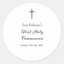 Adesivo Redondo Linha católica de primeira comunhão simples QR mín