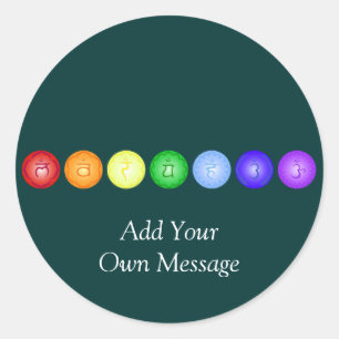 Adesivo Redondo Linha de 7 Chakras