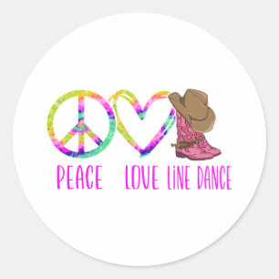 Adesivo Redondo Linha de Amor entre Tie Dye Dance Tie Dye Peace Li