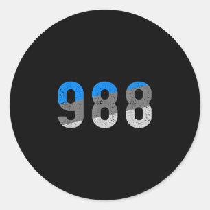 Adesivo Redondo linha de prevenção 988 conscientização sobre saúde