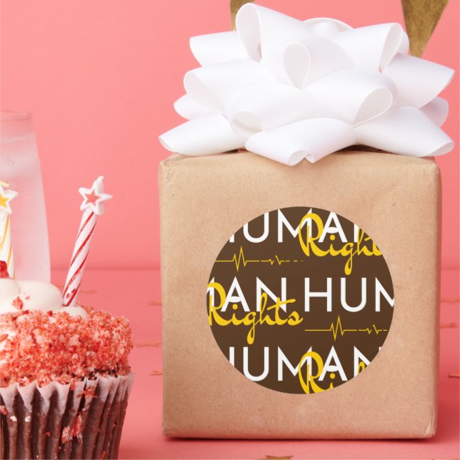 Adesivo Redondo Linha de vida dos direitos humanos (Festa)