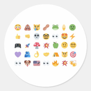 Adesivo Redondo Linha do tempo de 35 emojis Roaring Kitty meme GME