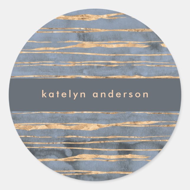 Adesivo Redondo Linha Dourada Mensal | Blue Periwinkle | Profissio (Frente)