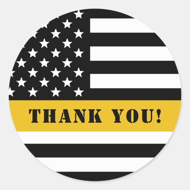 Adesivo Redondo Linha Dourada Thin de Sinalizador 911 do Dispatche (Frente)