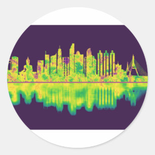 Adesivo Redondo Linha Skyline da Tailândia Bangkok