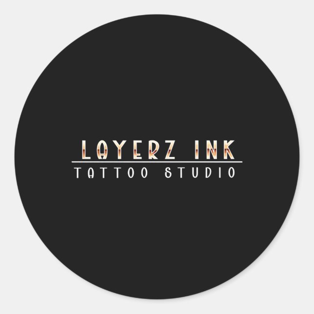 Adesivo Redondo Linha Tattoo Studio (Frente)