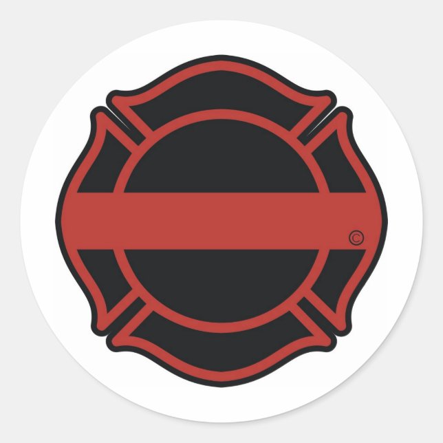 Adesivo Redondo Linha Vermelha fina Maltesse Cross (Frente)