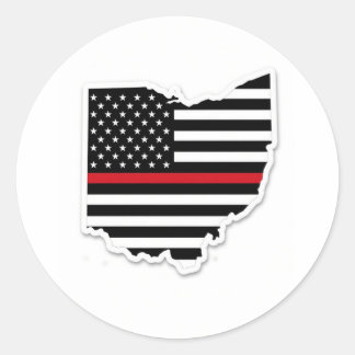 Adesivo Redondo Linha Vermelha Fina Ohio