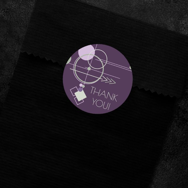 Adesivo Redondo Linhagem de tatuagens | Bohemian Purple Green Obri (Criador carregado)