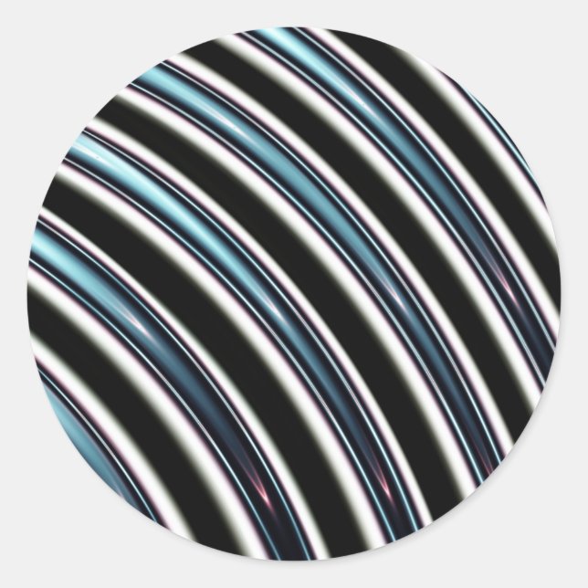 Adesivo Redondo Linhas Curvas Fecham-Se Fractais (Frente)