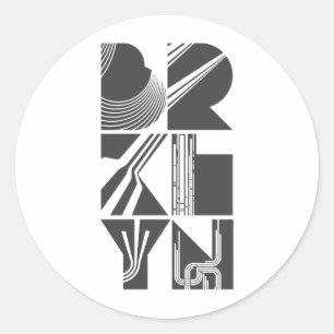 Adesivo Redondo Linhas de Brooklyn