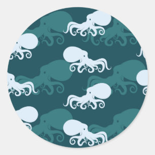 Adesivo Redondo Linhas Do Padrão Octopus