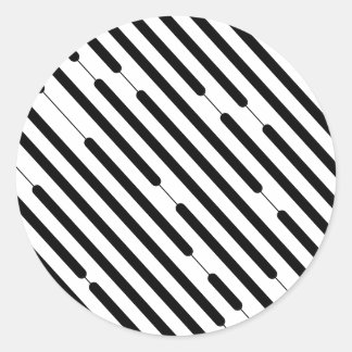 Adesivo Redondo Linhas Hash Pretas Diagonais