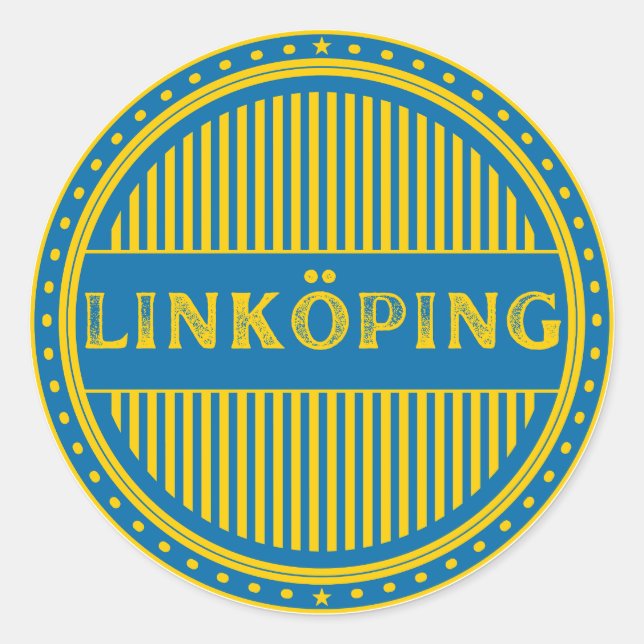 Adesivo Redondo Linköping City Pride Emblem – Swedish Identity (Frente)