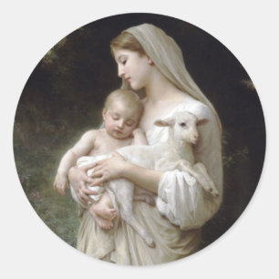 Adesivo Redondo L'Innocence, William-Adolphe Bouguereau