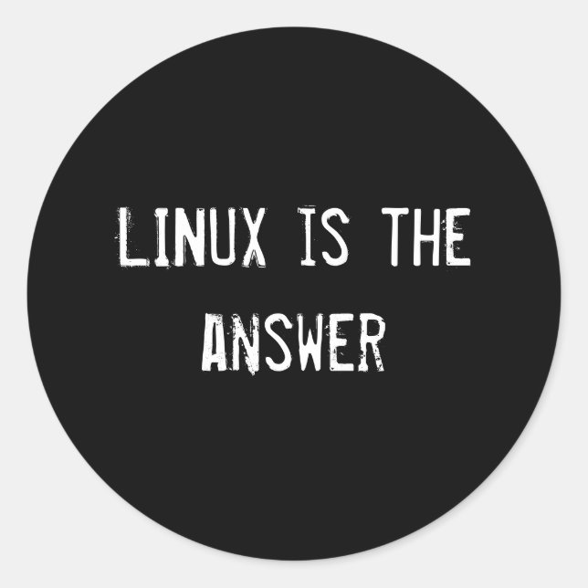 Adesivo Redondo LINUX é a resposta (Frente)