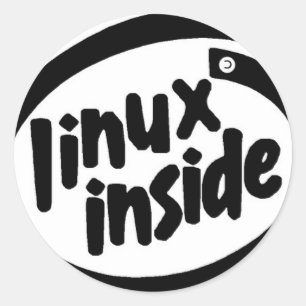 Adesivo Redondo Linux inside