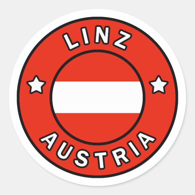 Adesivo Redondo Linz Austria (Frente)