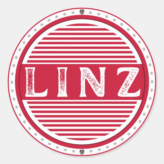 Adesivo Redondo Linz City Pride Emblem – Austrian Identity (Frente)