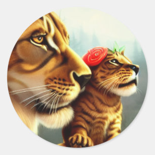 Adesivo Redondo Lion Art