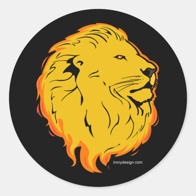 Adesivo Redondo Lion Art Design (Frente)