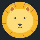 Adesivo Redondo Lion Birthday Kids Art<br><div class="desc">Leão Aniversário Crianças Clássico De Arte</div>