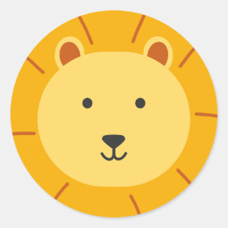 Adesivo Redondo Lion Birthday Kids Art