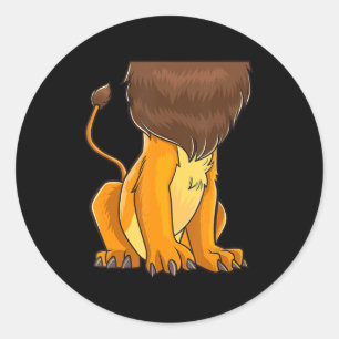 Adesivo Redondo Lion Body Costume Mane Bonito Diversão Sem Cabeça 