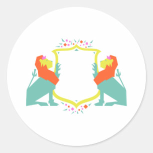 Adesivo Redondo Lion Crest