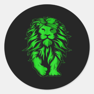 Adesivo Redondo Lion Green Bandana Mental Health Awarding Survivo